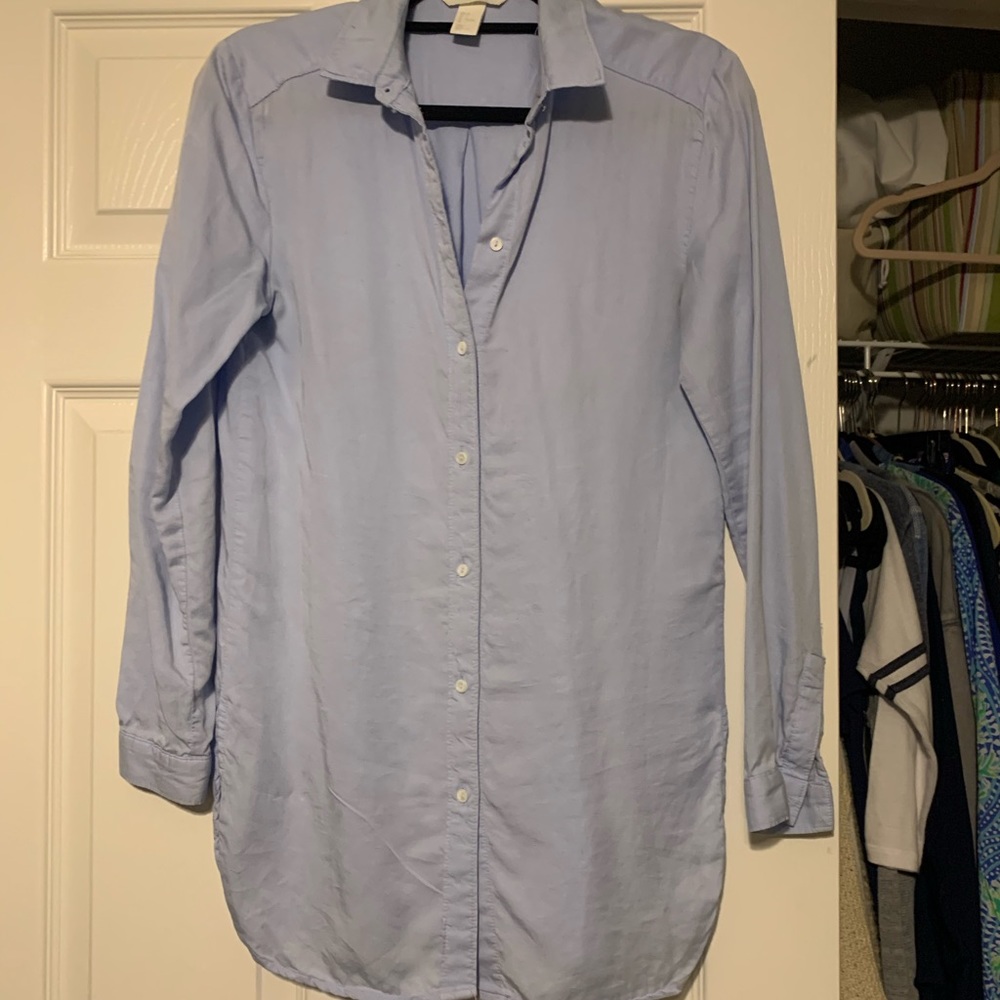 Blue tunic button down
